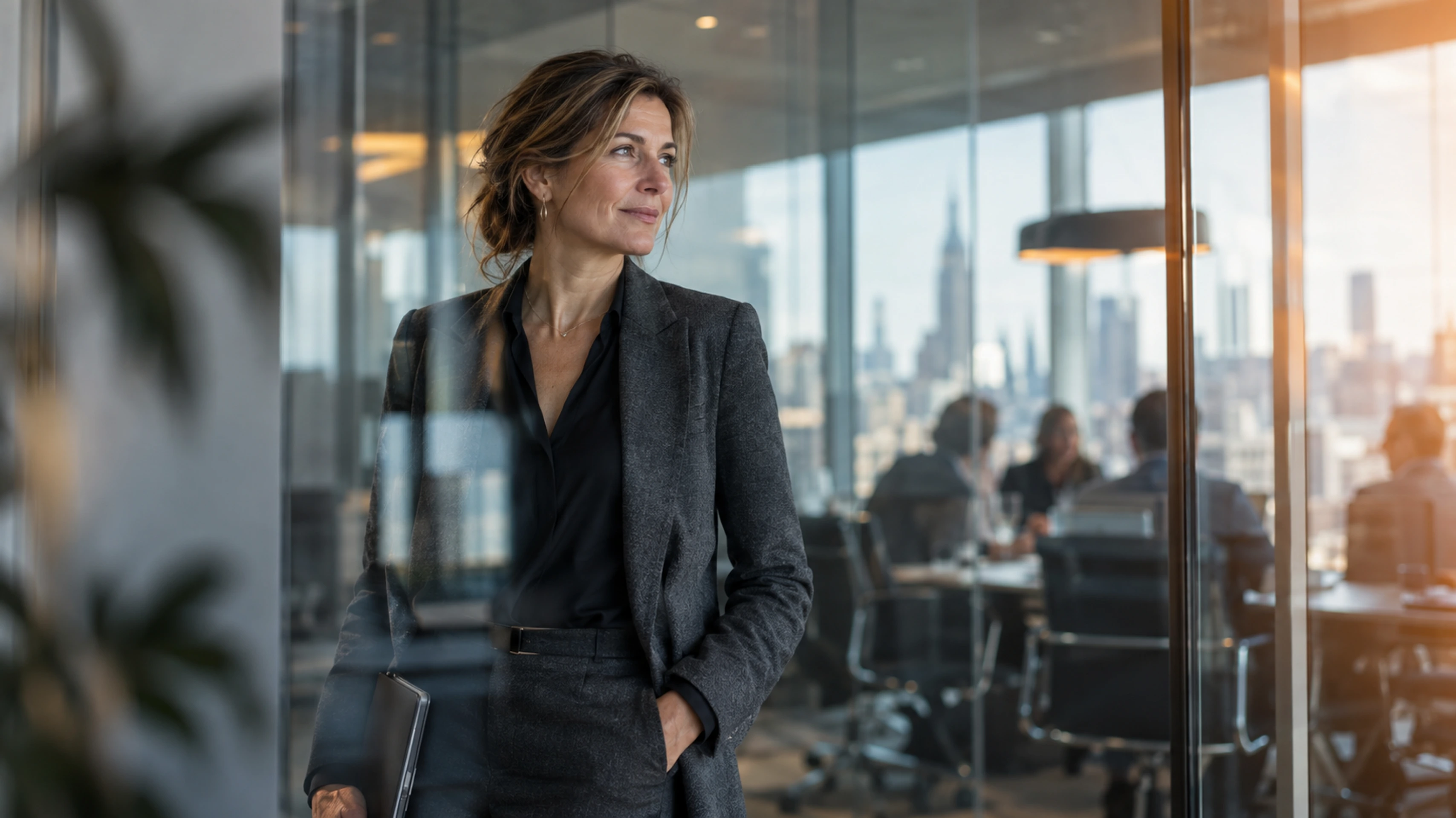 A PwC adviser looking out over the city